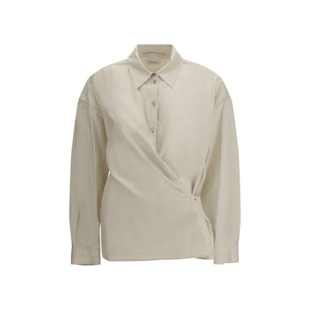 Lemaire Elegant Cotton Dress Shirt Women Beige Shirts